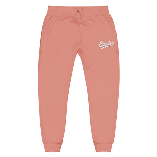Empire Signature Embroidered Sweatpants — Minimal Fleece with White 'Empire' Logo