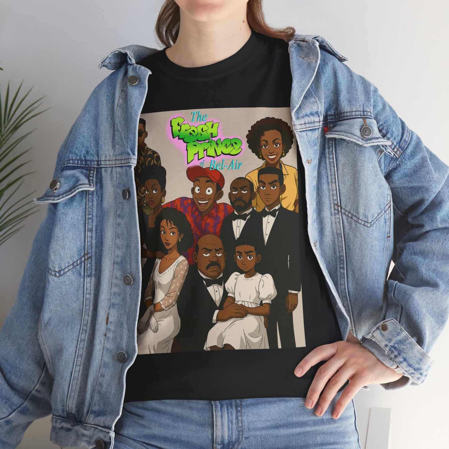 The Fresh Prince Unisex Heavy Cotton Tee - Nostalgic Cartoon Graphic Shirt