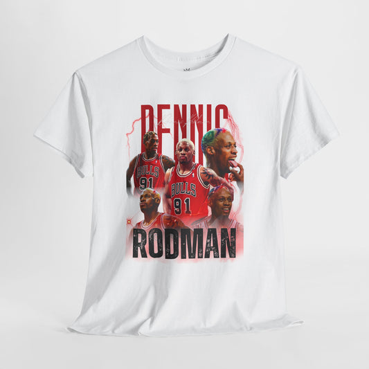 Dennis Rodman Unisex Heavy Cotton Tee - Retro Sports Graphic Tee