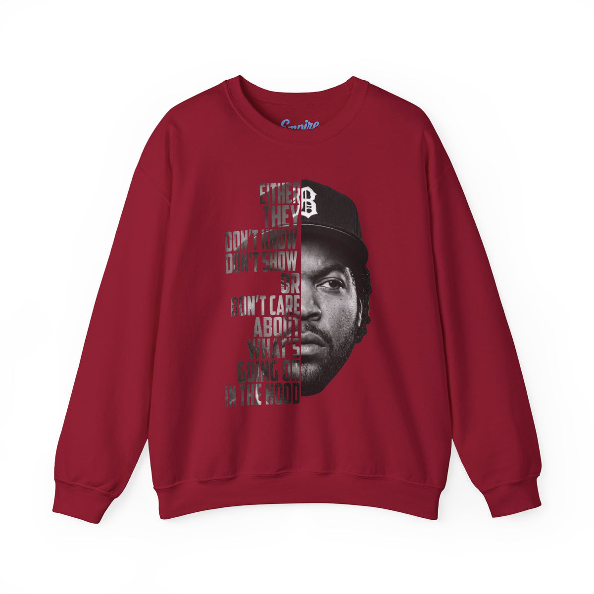Boyz N the Hood Doughboy Sweatshirt — Half-Face Portrait with 'They Don't Know' Quote