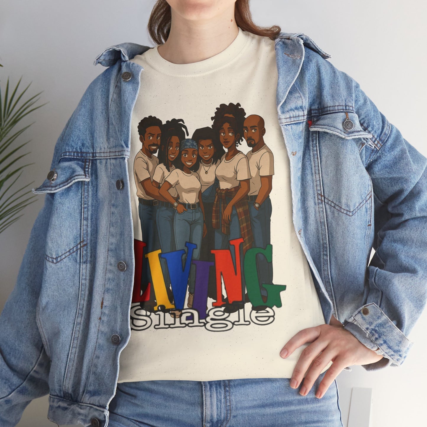 Living Single Unisex Heavy Cotton Tee - Nostalgic TV Show T-Shirt for Fans