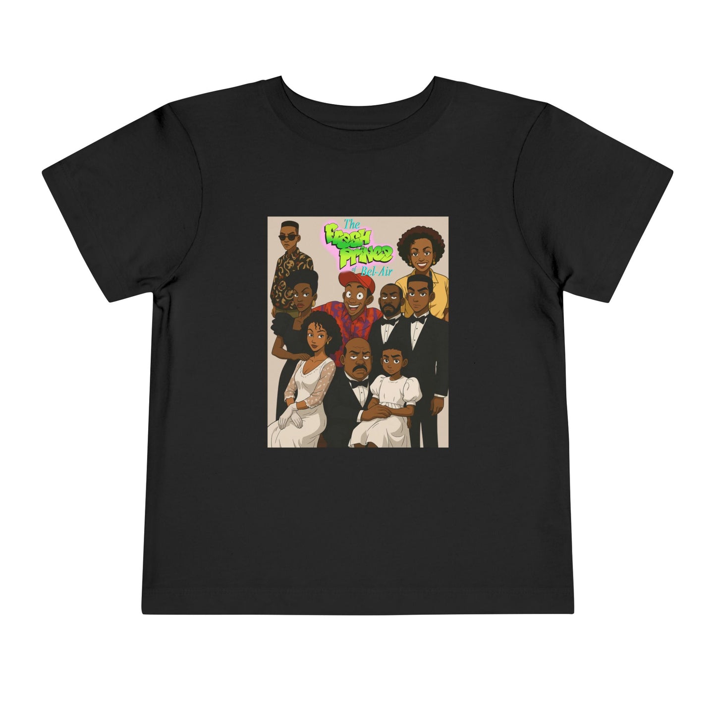 Cool Fresh Prince Cartoon Family Toddler Tee, Fun Kids T-Shirt, Unique Gift for Birthdays, Family Reunion, Playdate Outfit, Everyday Wear