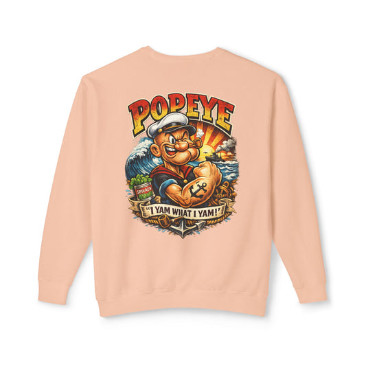 Popeye Graphic Crewneck Sweatshirt — "I Yam What I Yam" Vintage Sailor Tee