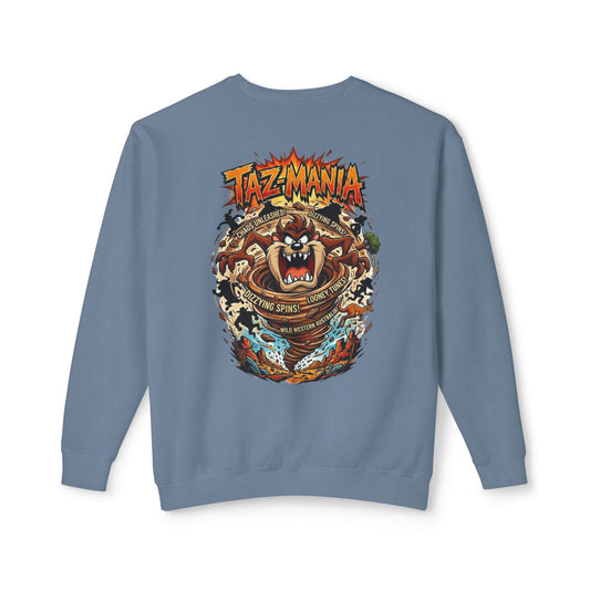 Taz Mania Crewneck Sweatshirt – Retro Cartoon Graphic Pullover