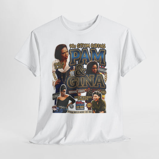 Pam & Gina Throwback Collage T-Shirt — 90s TV Queens Graphic Tee
