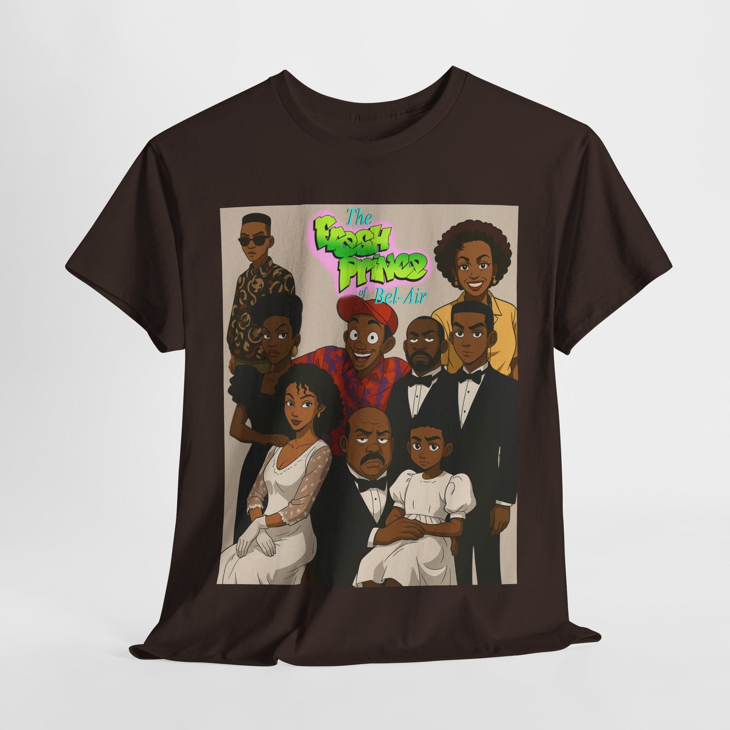 The Fresh Prince Unisex Heavy Cotton Tee - Nostalgic Cartoon Graphic Shirt