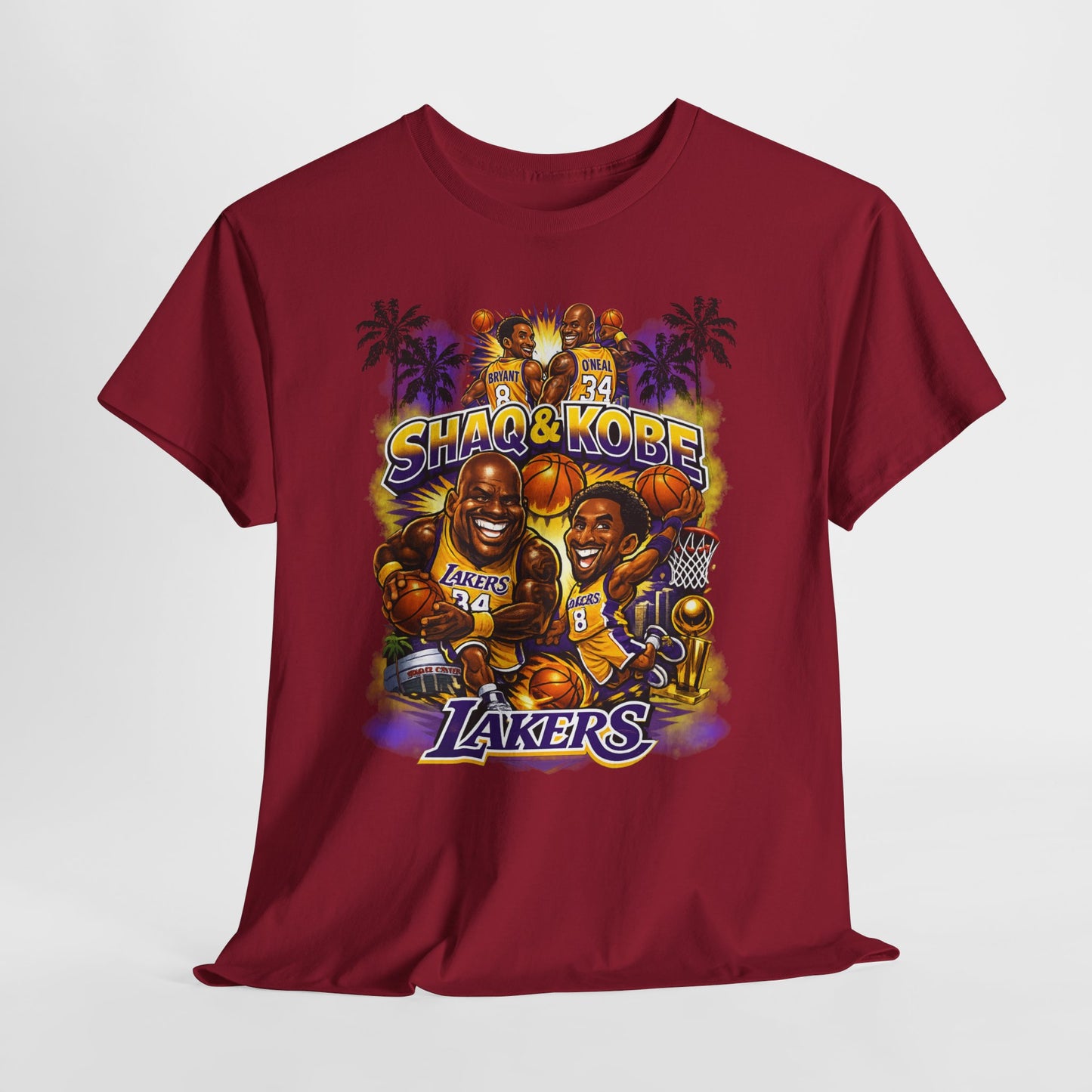 Kobe & Shaq Lakers Tee, Unisex Heavy Cotton T-Shirt, Basketball Fan Apparel, Sports Gift, Retro Basketball Graphic