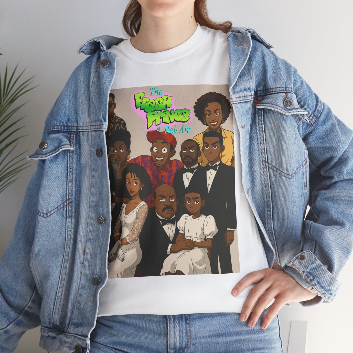 The Fresh Prince Unisex Heavy Cotton Tee - Nostalgic Cartoon Graphic Shirt
