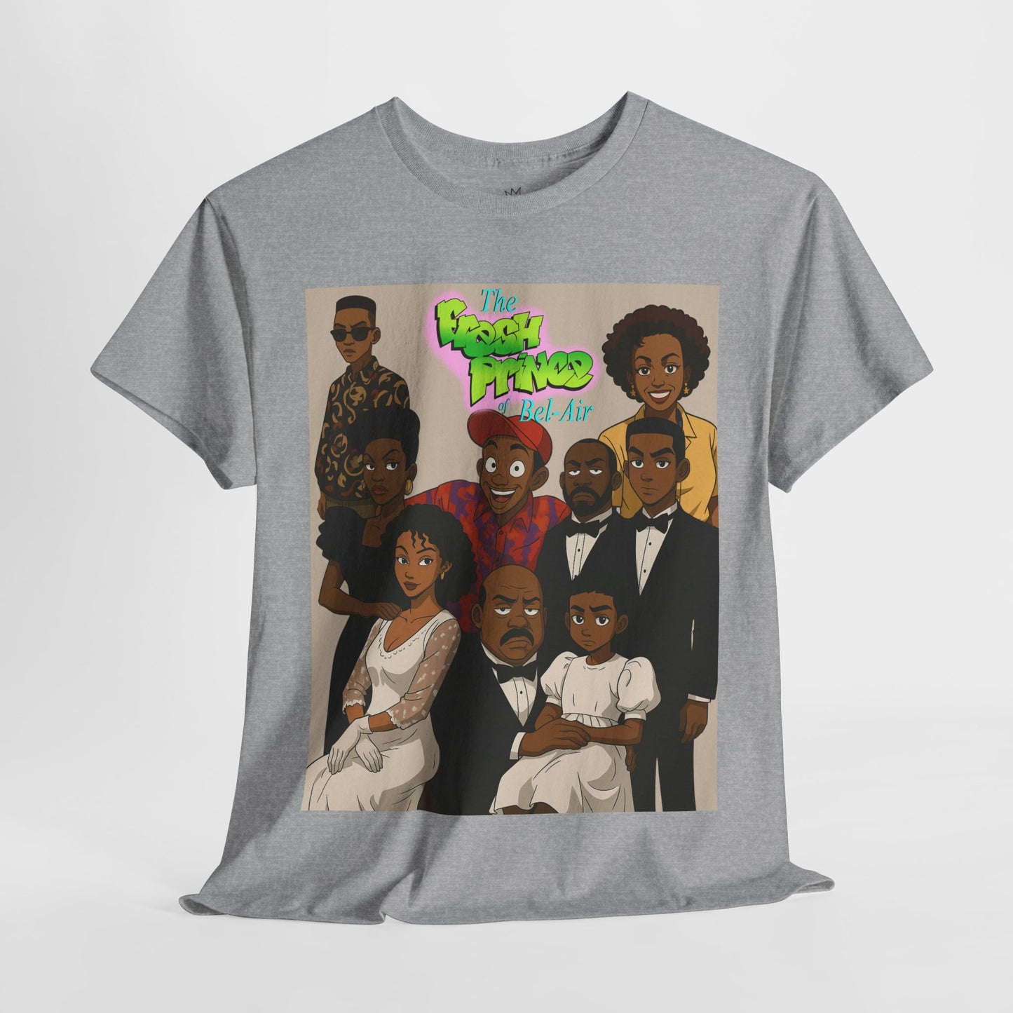 The Fresh Prince Unisex Heavy Cotton Tee - Nostalgic Cartoon Graphic Shirt