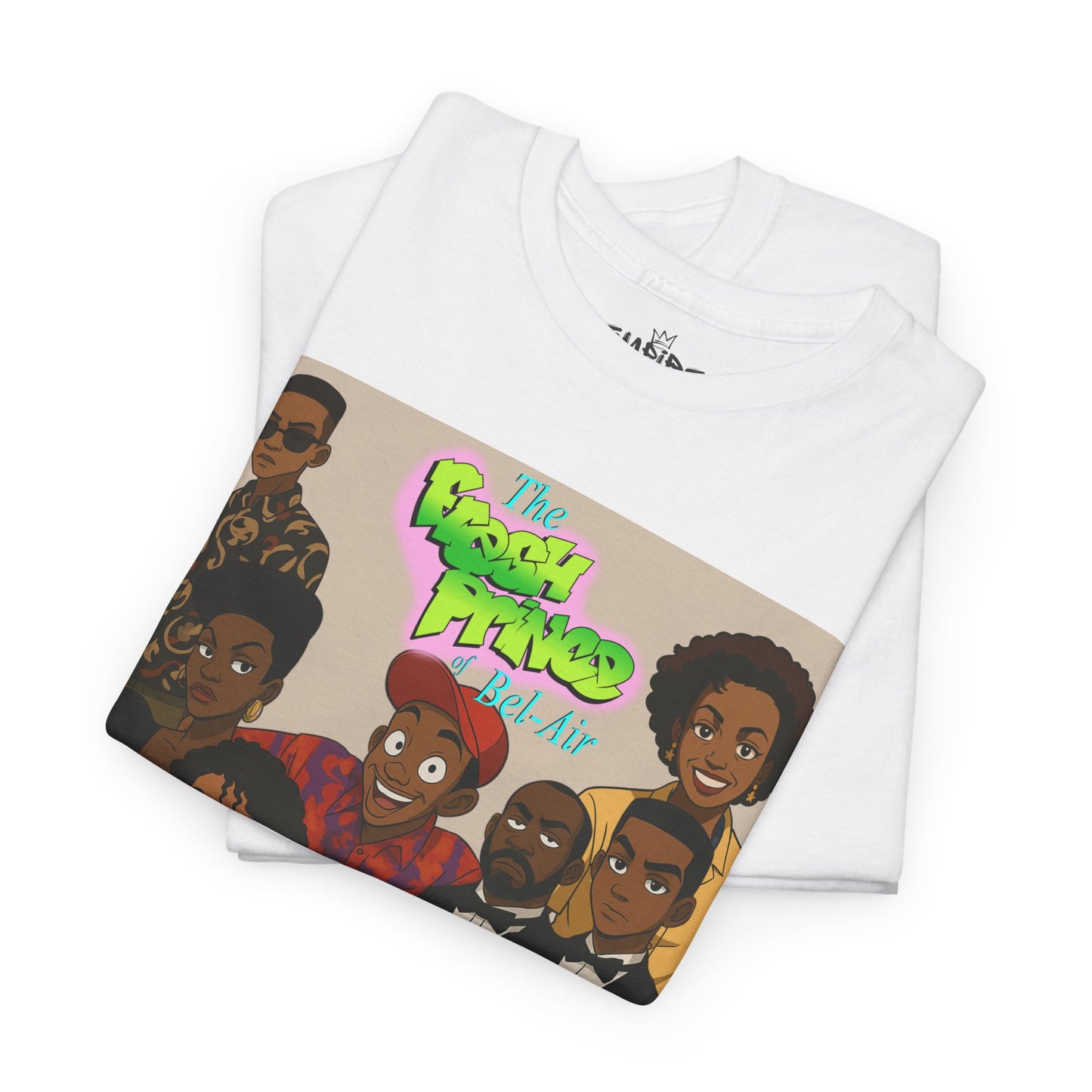 The Fresh Prince Unisex Heavy Cotton Tee - Nostalgic Cartoon Graphic Shirt