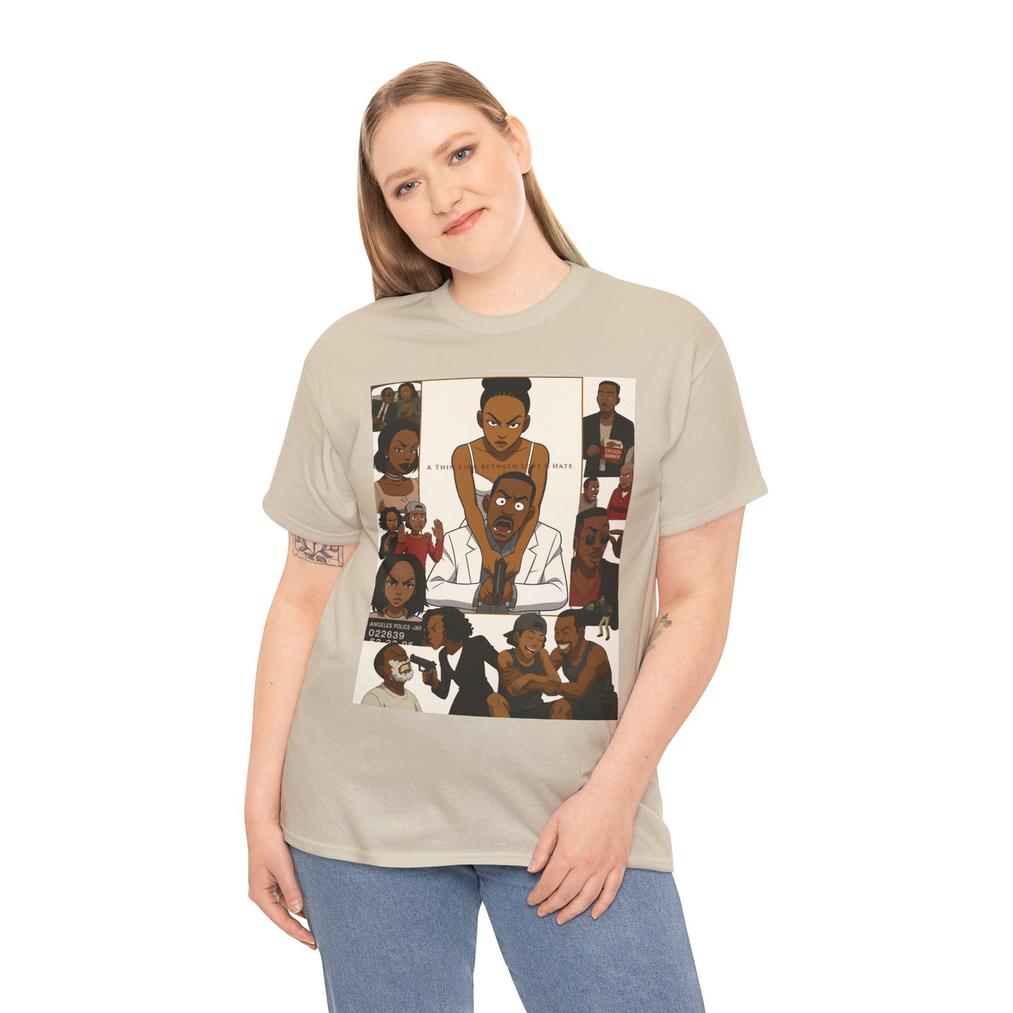 "A Thin Line" Unisex Heavy Cotton Tee - Artistic Tribute Design