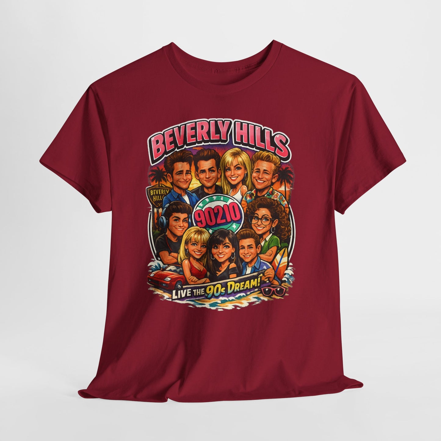 90s TV Cast Graphic Tee — 'Beverly Hills 90210' Retro Reunion Shirt