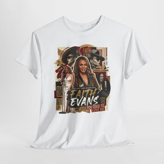 Faith Evans Vintage Collage T-Shirt — "You Used To" Music Tribute Tee