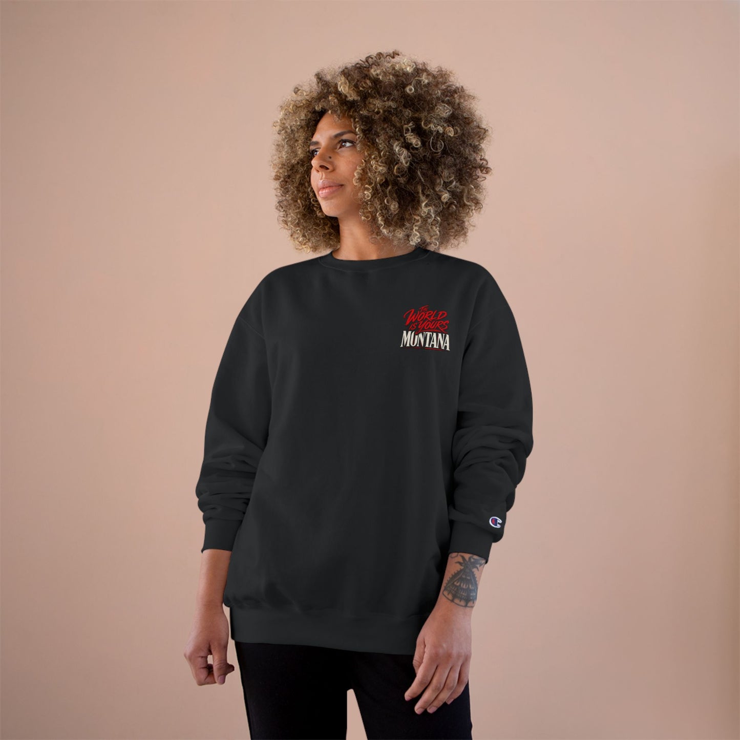 Montana Scarface Graphic Sweatshirt — "The World Is Yours" Vintage Movie Crewneck