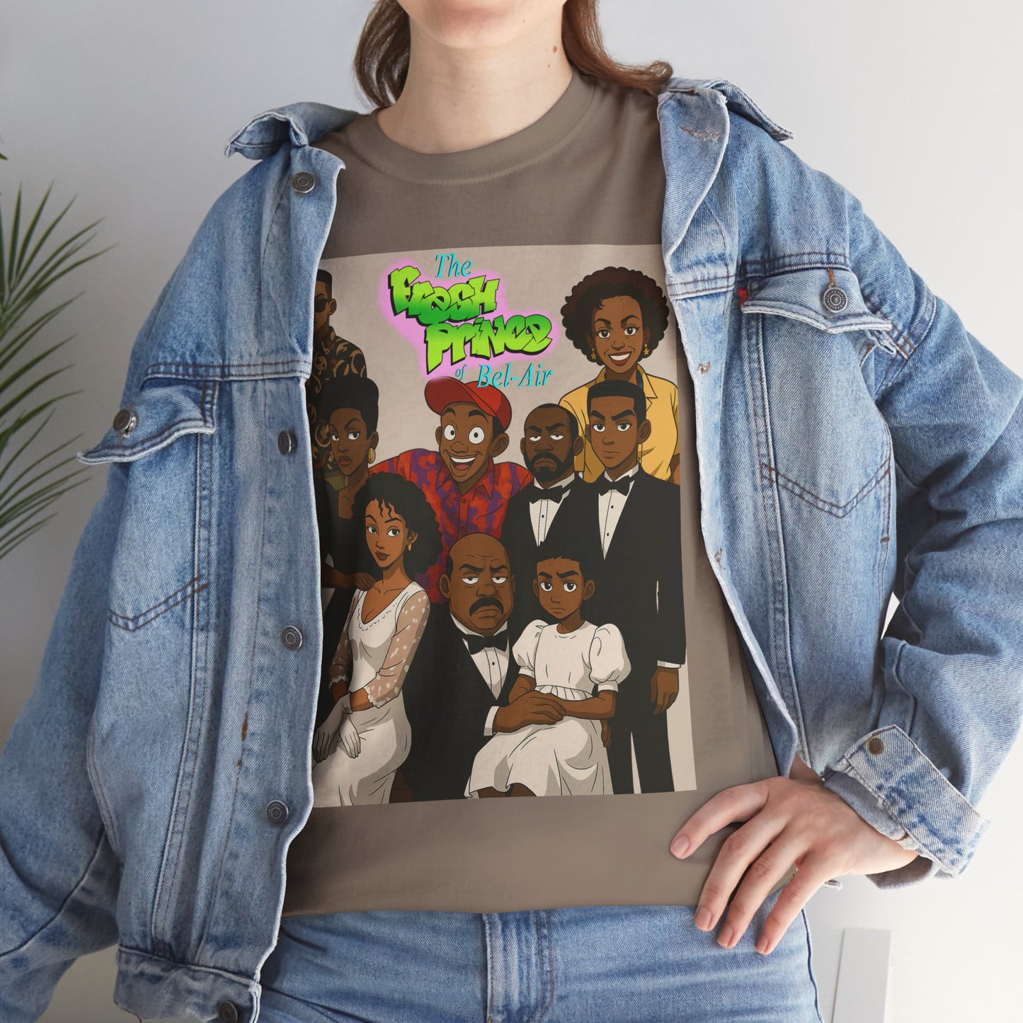 The Fresh Prince Unisex Heavy Cotton Tee - Nostalgic Cartoon Graphic Shirt