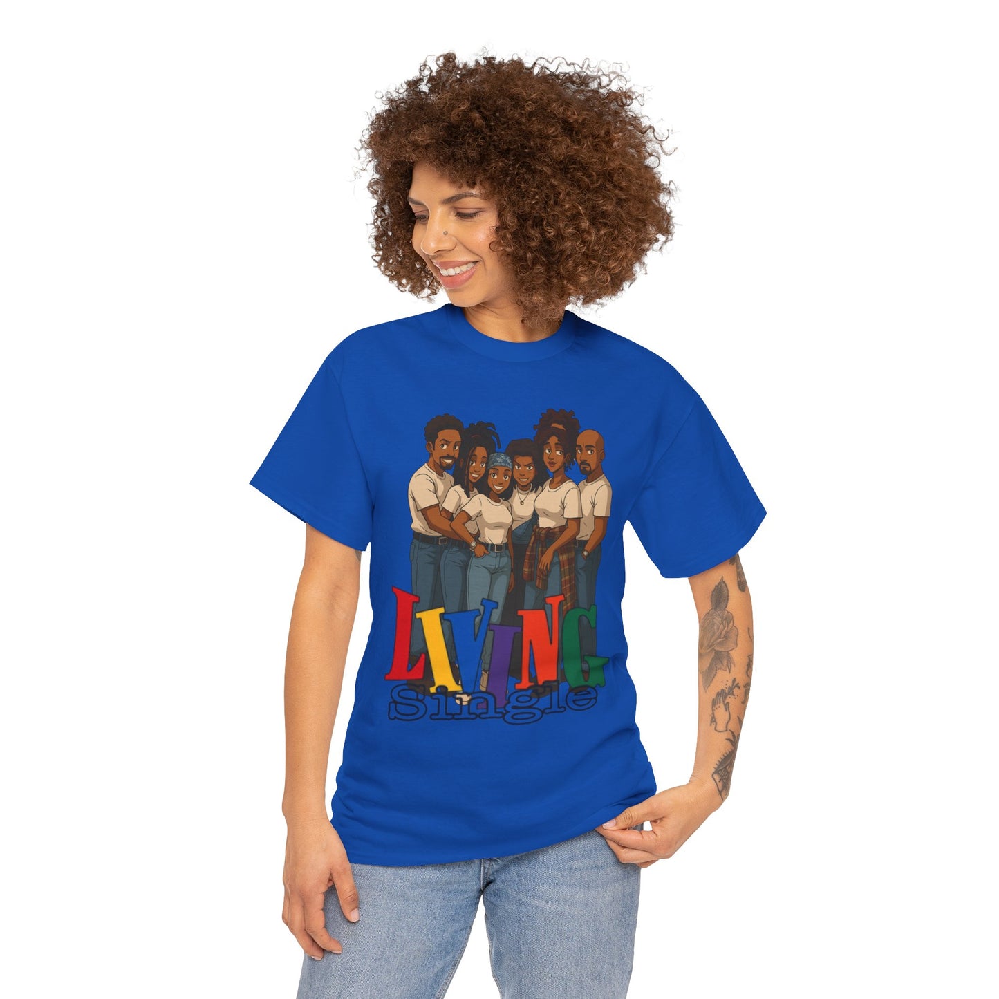 Living Single Unisex Heavy Cotton Tee - Nostalgic TV Show T-Shirt for Fans