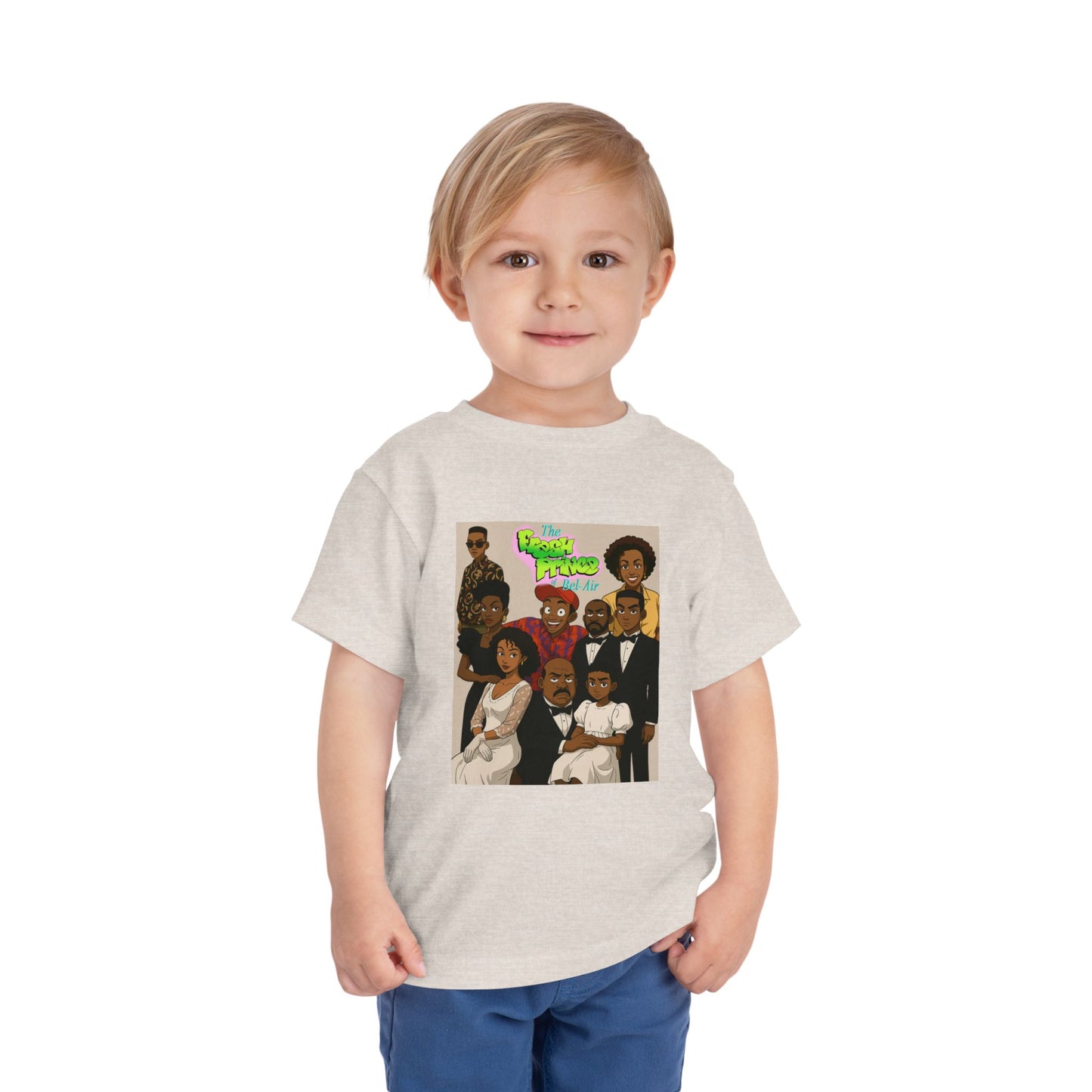 Cool Fresh Prince Cartoon Family Toddler Tee, Fun Kids T-Shirt, Unique Gift for Birthdays, Family Reunion, Playdate Outfit, Everyday Wear