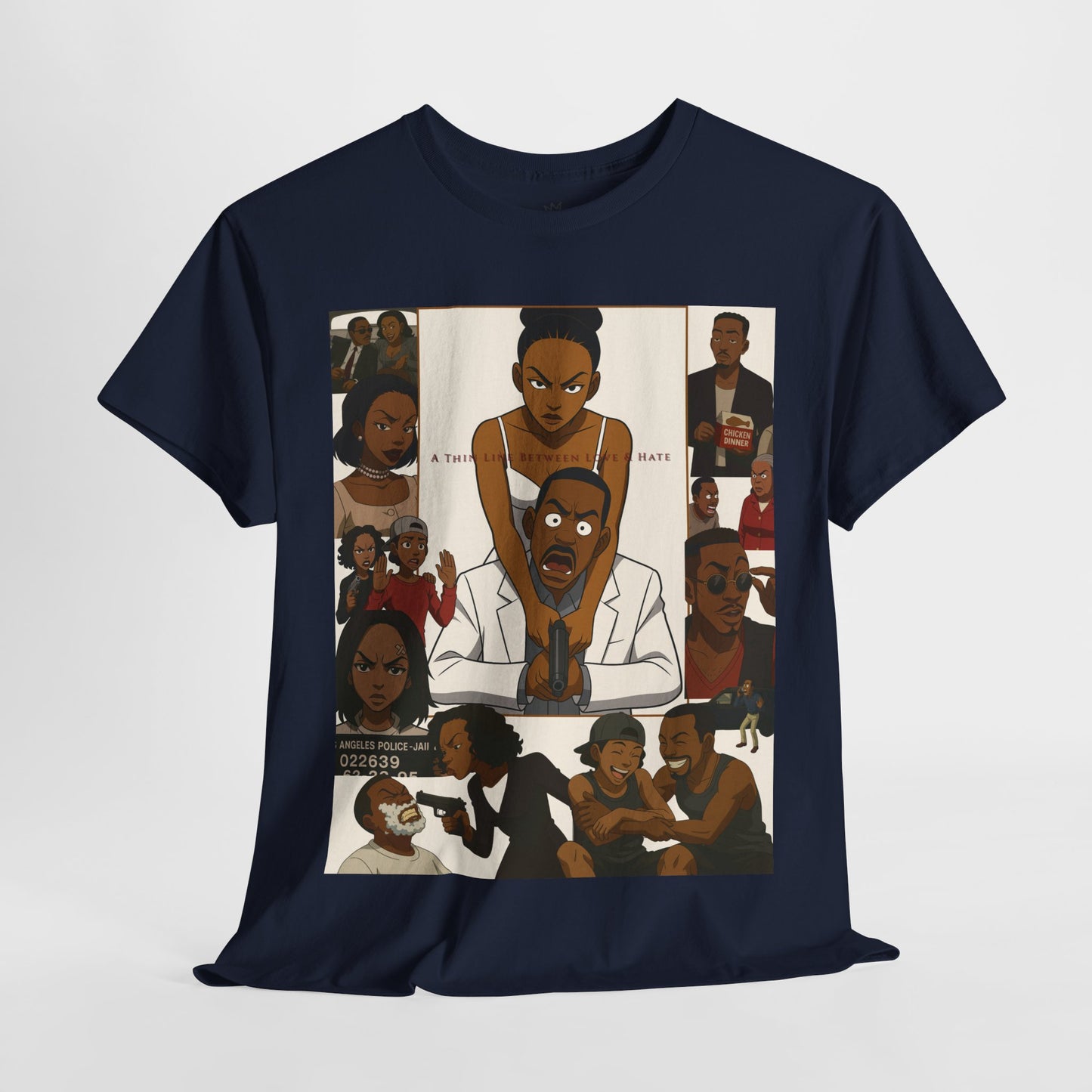 "A Thin Line" Unisex Heavy Cotton Tee - Artistic Tribute Design