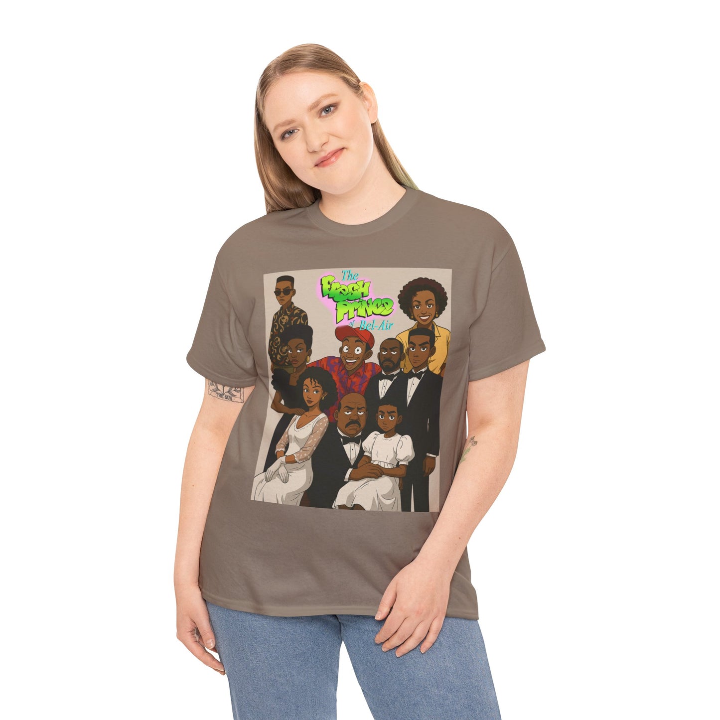 The Fresh Prince Unisex Heavy Cotton Tee - Nostalgic Cartoon Graphic Shirt