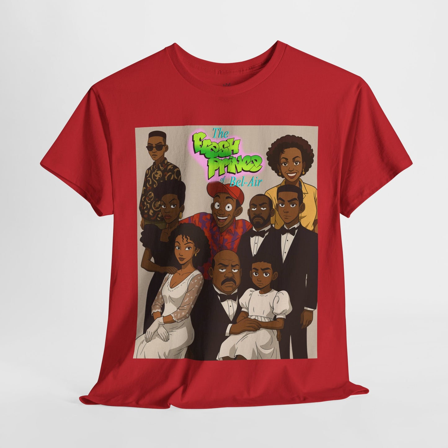The Fresh Prince Unisex Heavy Cotton Tee - Nostalgic Cartoon Graphic Shirt