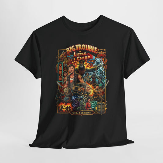 Big Trouble Little China Movie Poster T-Shirt — Retro 80s Action Graphic Tee