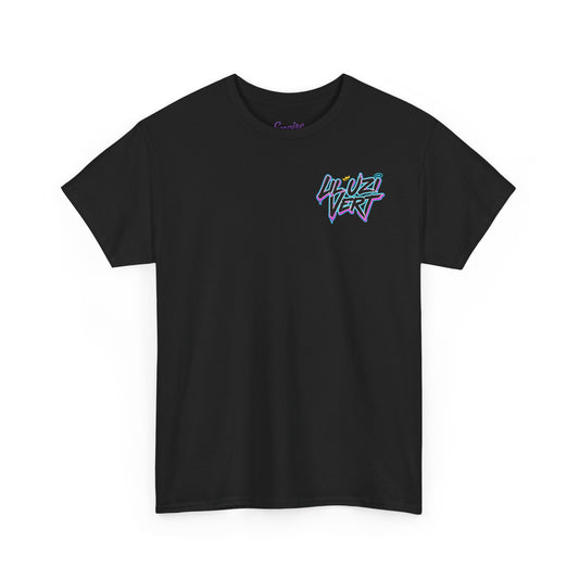 Lil Uzi Graphic Tee — Retro Neon Logo & Photo Back Print