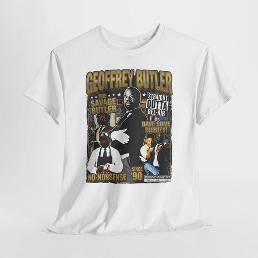 Geoffrey Butler Graphic Tee — "Savage Butler" Vintage Sitcom Tribute T-Shirt
