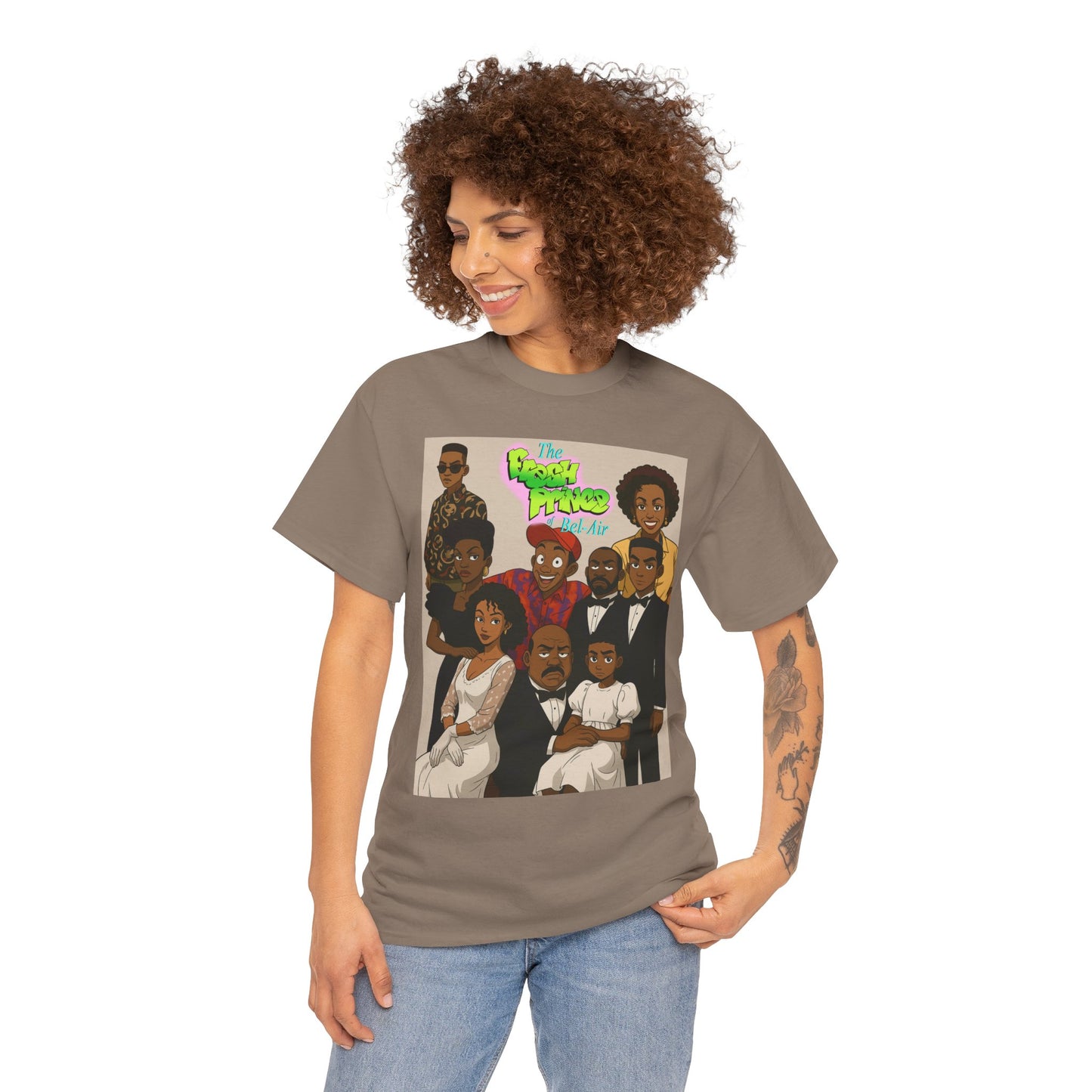 The Fresh Prince Unisex Heavy Cotton Tee - Nostalgic Cartoon Graphic Shirt