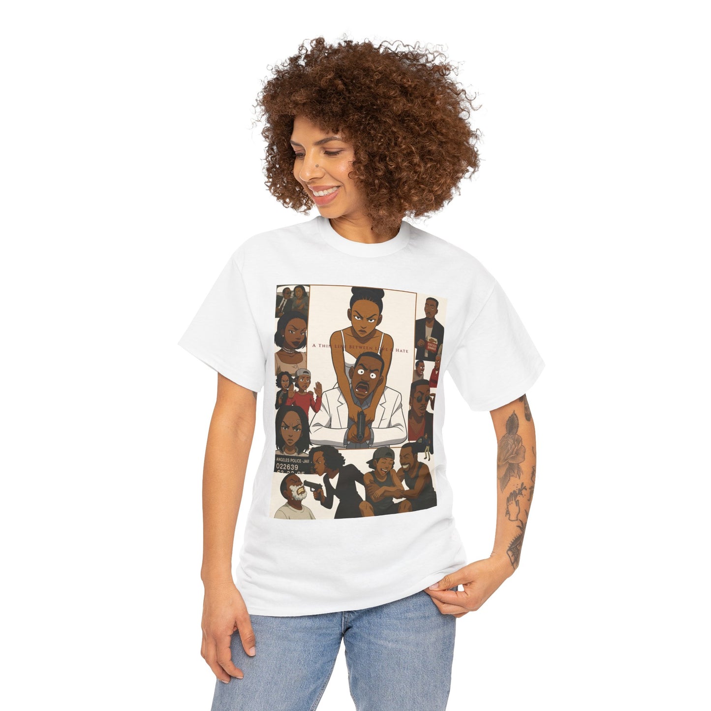 "A Thin Line" Unisex Heavy Cotton Tee - Artistic Tribute Design