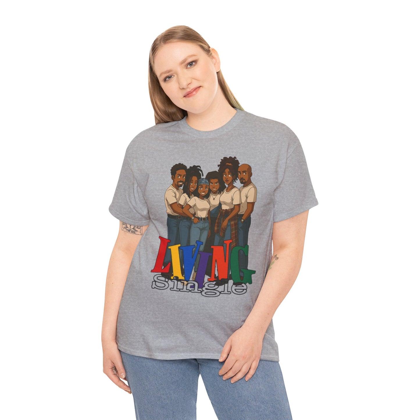 Living Single Unisex Heavy Cotton Tee - Nostalgic TV Show T-Shirt for Fans