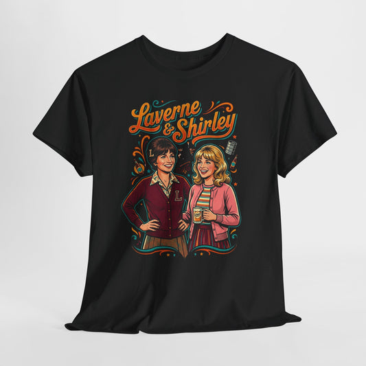 Laverne & Shirley Retro Graphic Tee — Vintage 70s TV Sitcom Shirt