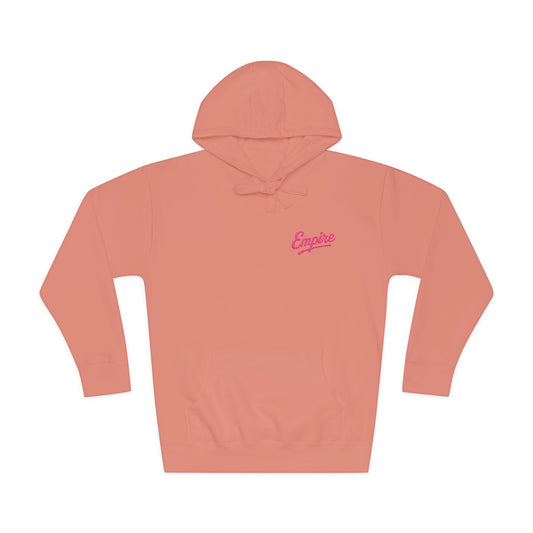 Empire Signature Embroidered Hoodie — Minimal Fleece with Pink 'Empire' Logo