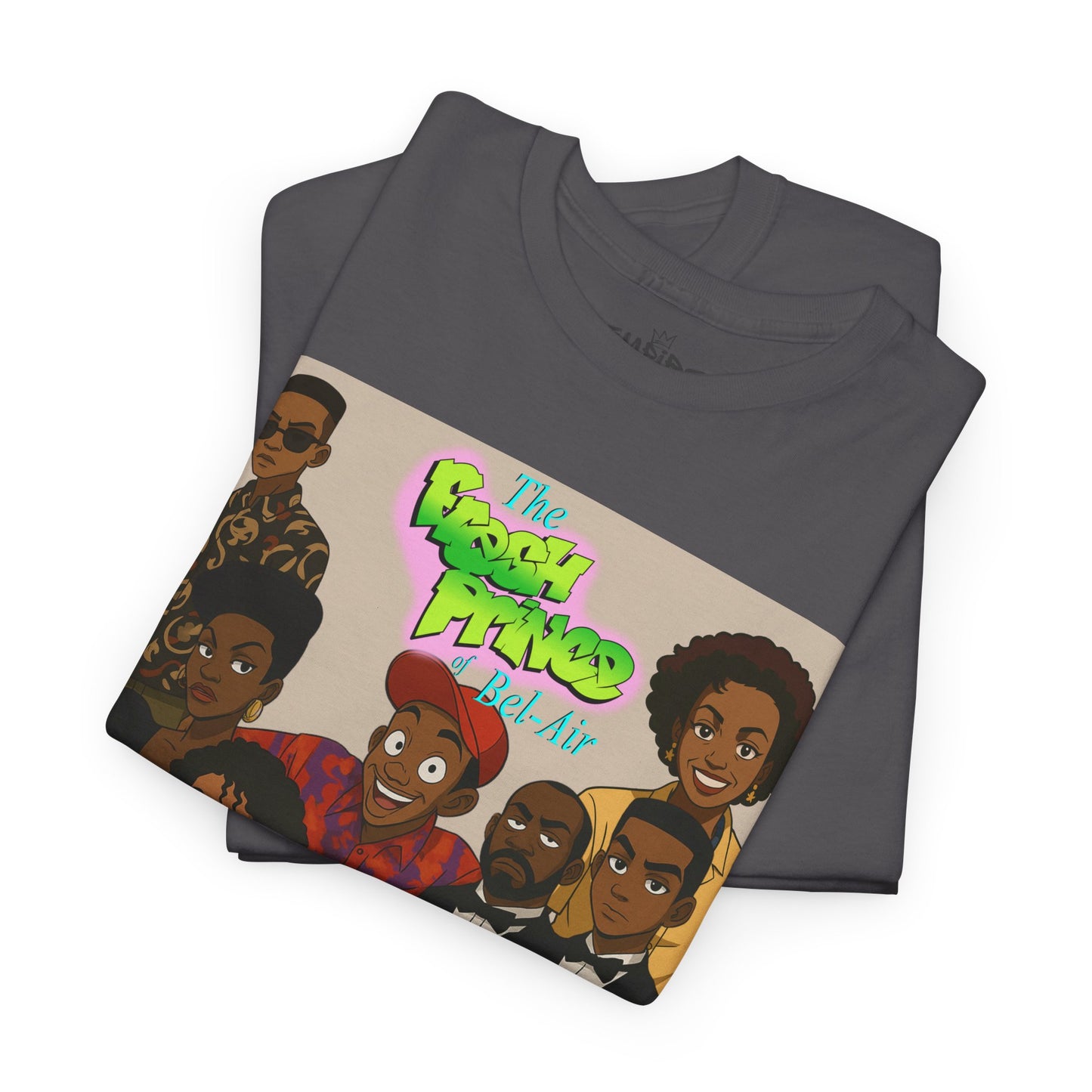 The Fresh Prince Unisex Heavy Cotton Tee - Nostalgic Cartoon Graphic Shirt