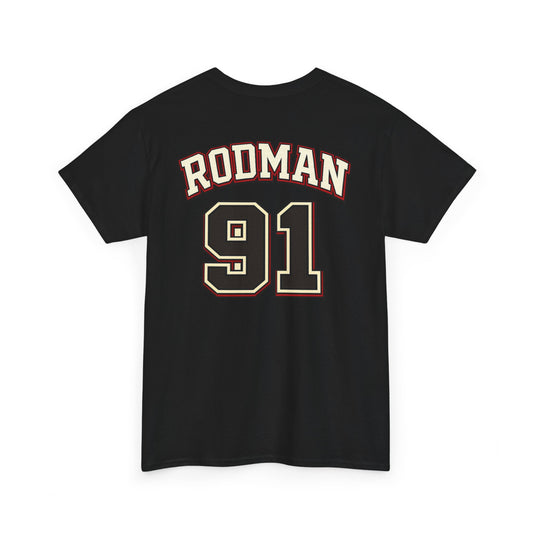Dennis Rodman 91 Basketball T-Shirt — Vintage Chicago Bulls Jersey Tee