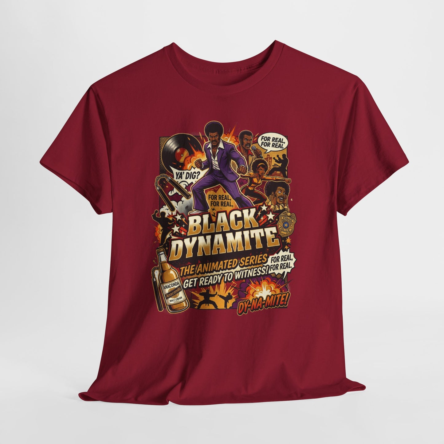 Black Dynamite Graphic Tee — Vintage Blaxploitation Movie Poster Shirt