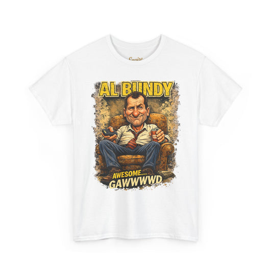 Retro TV Character Tee — "Al Bundy Awesome... Gawwwwd" Graphic T-Shirt