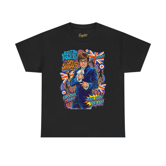 Austin Powers Retro Graphic Tee — "Yeah Baby!" Psychedelic 60s Pop Art T-Shirt
