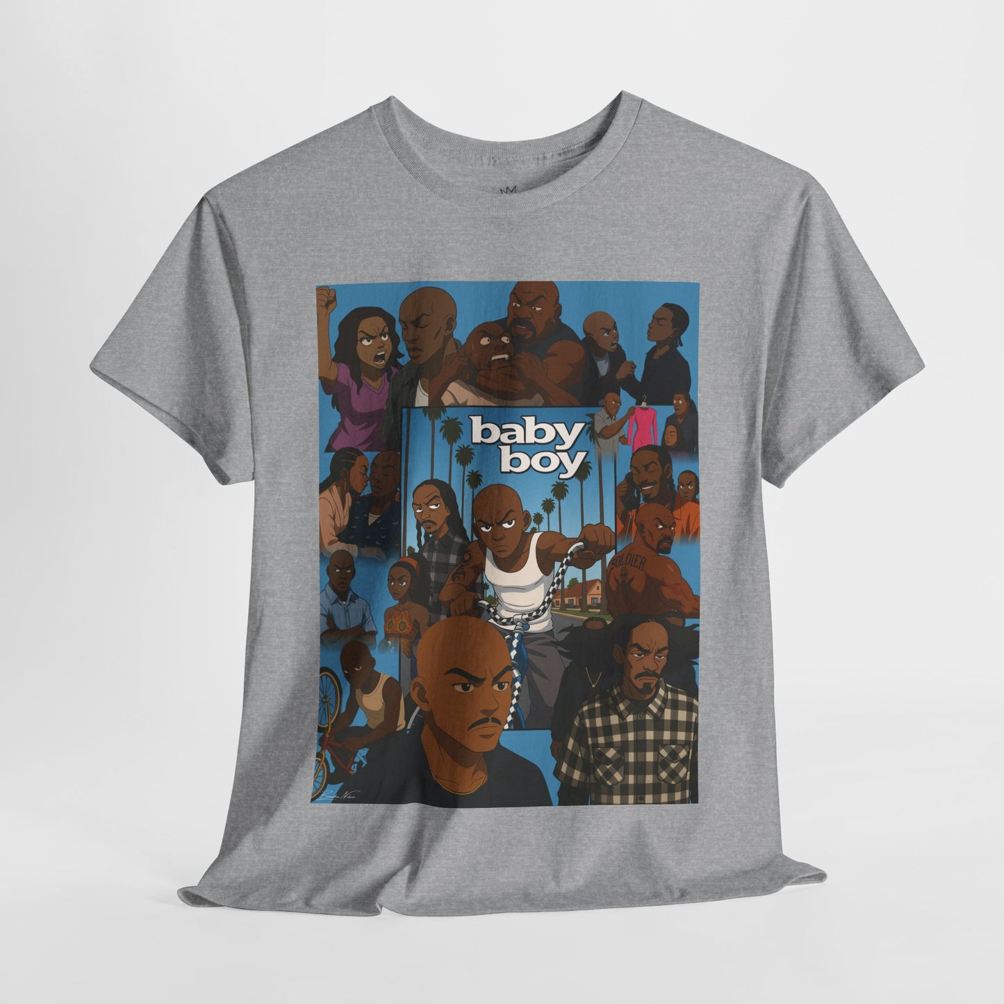 Baby Boy Unisex Heavy Cotton Tee - Retro Cartoon Design