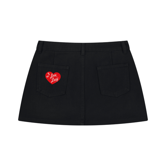I Love Lucy Women's Studded Denim Mini Skirt
