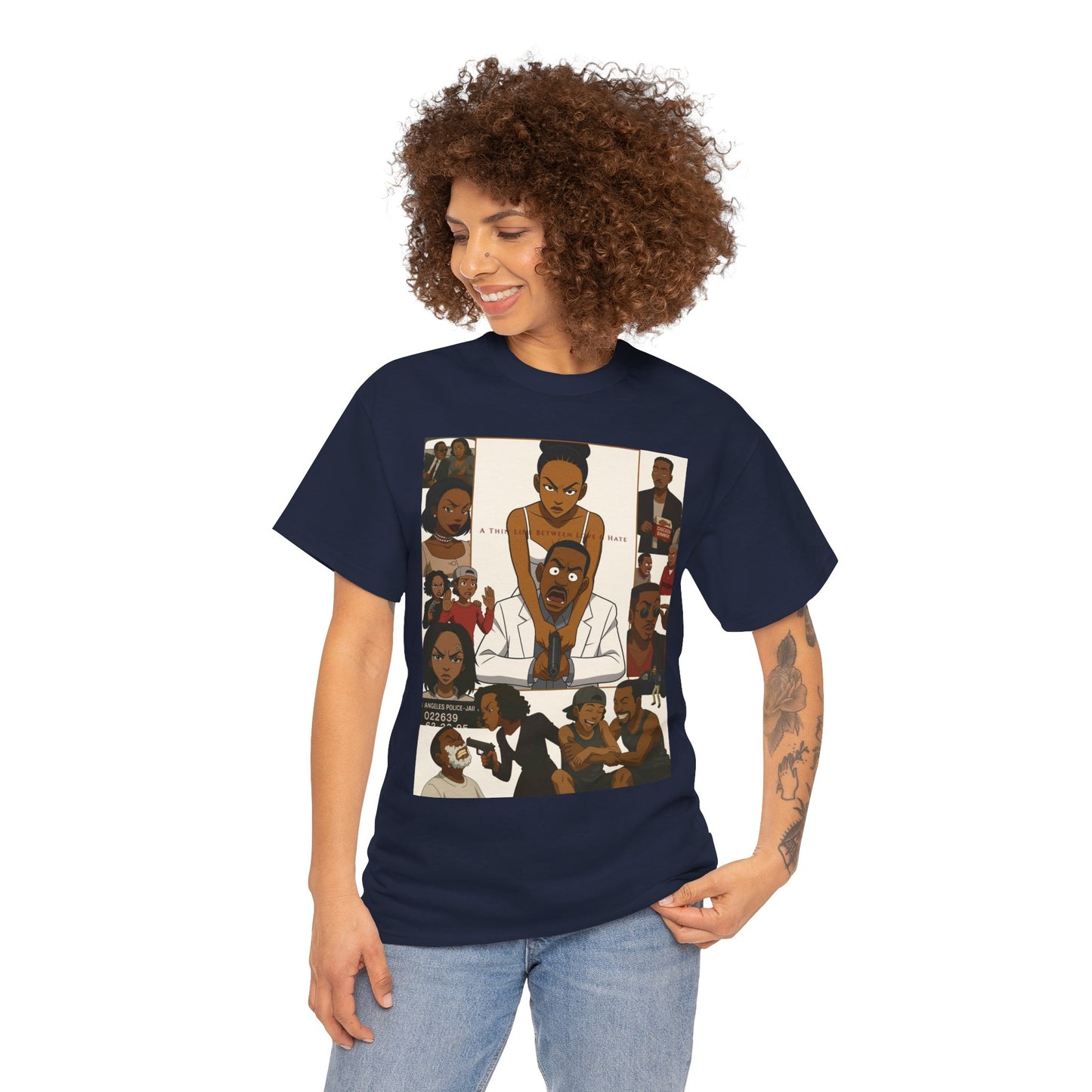 "A Thin Line" Unisex Heavy Cotton Tee - Artistic Tribute Design