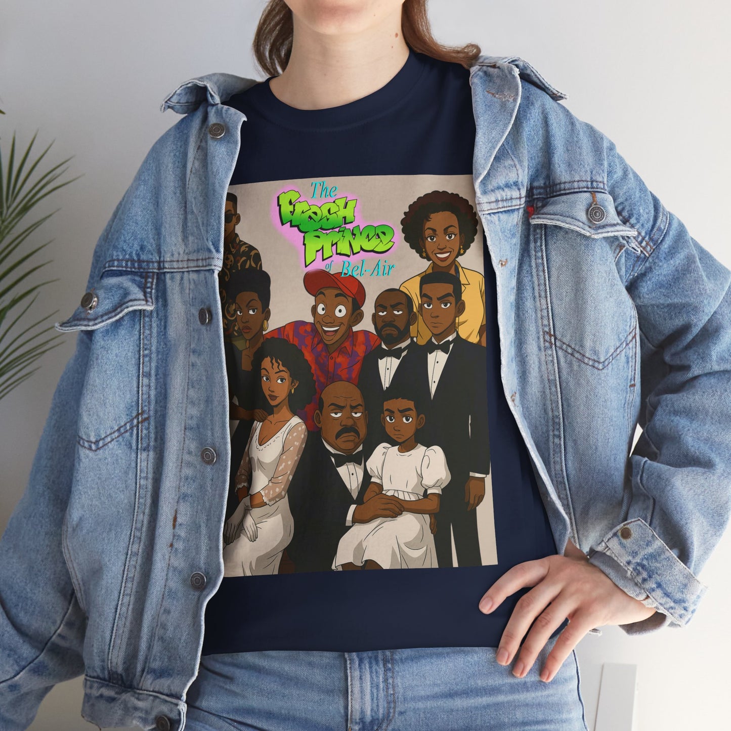 The Fresh Prince Unisex Heavy Cotton Tee - Nostalgic Cartoon Graphic Shirt
