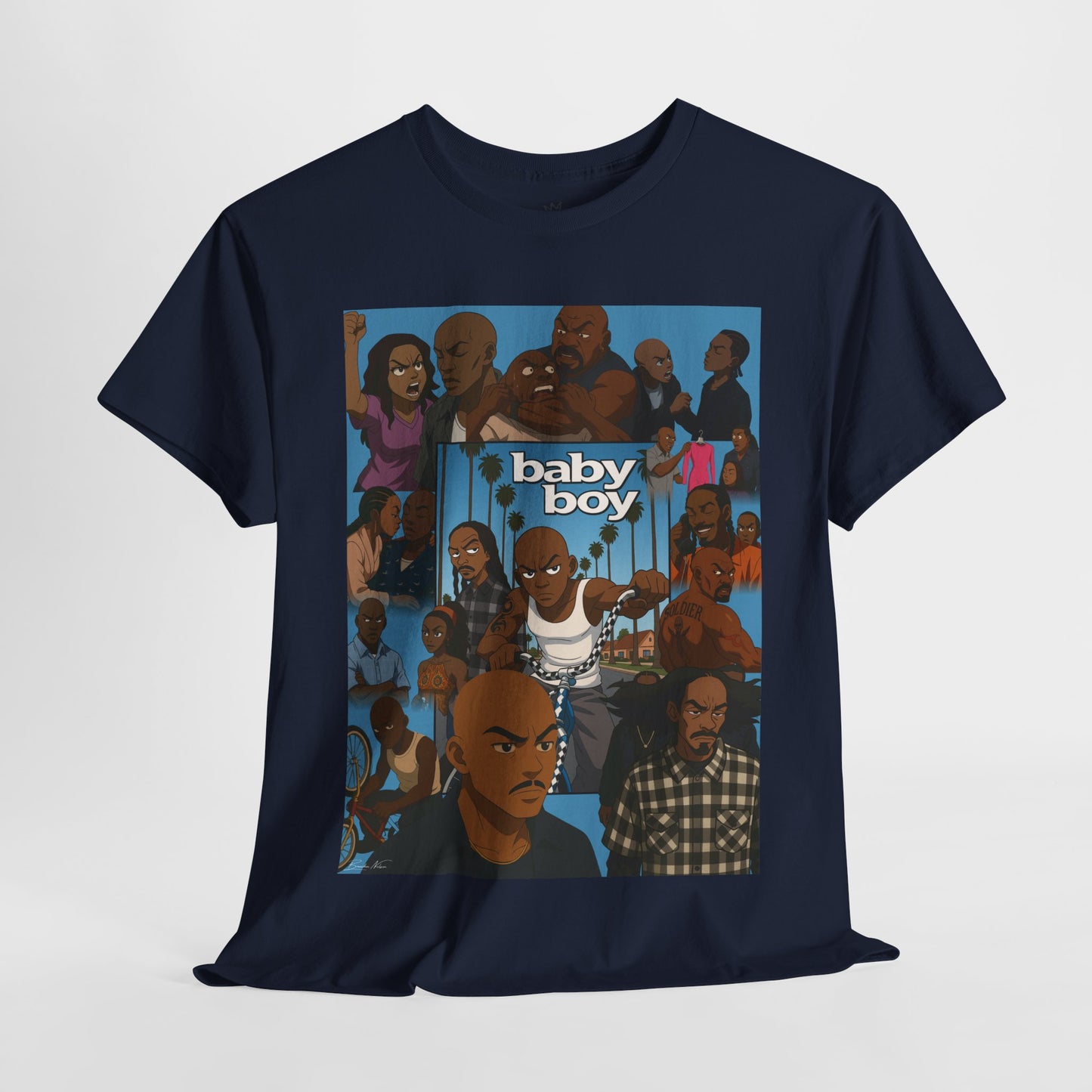 Baby Boy Unisex Heavy Cotton Tee - Retro Cartoon Design