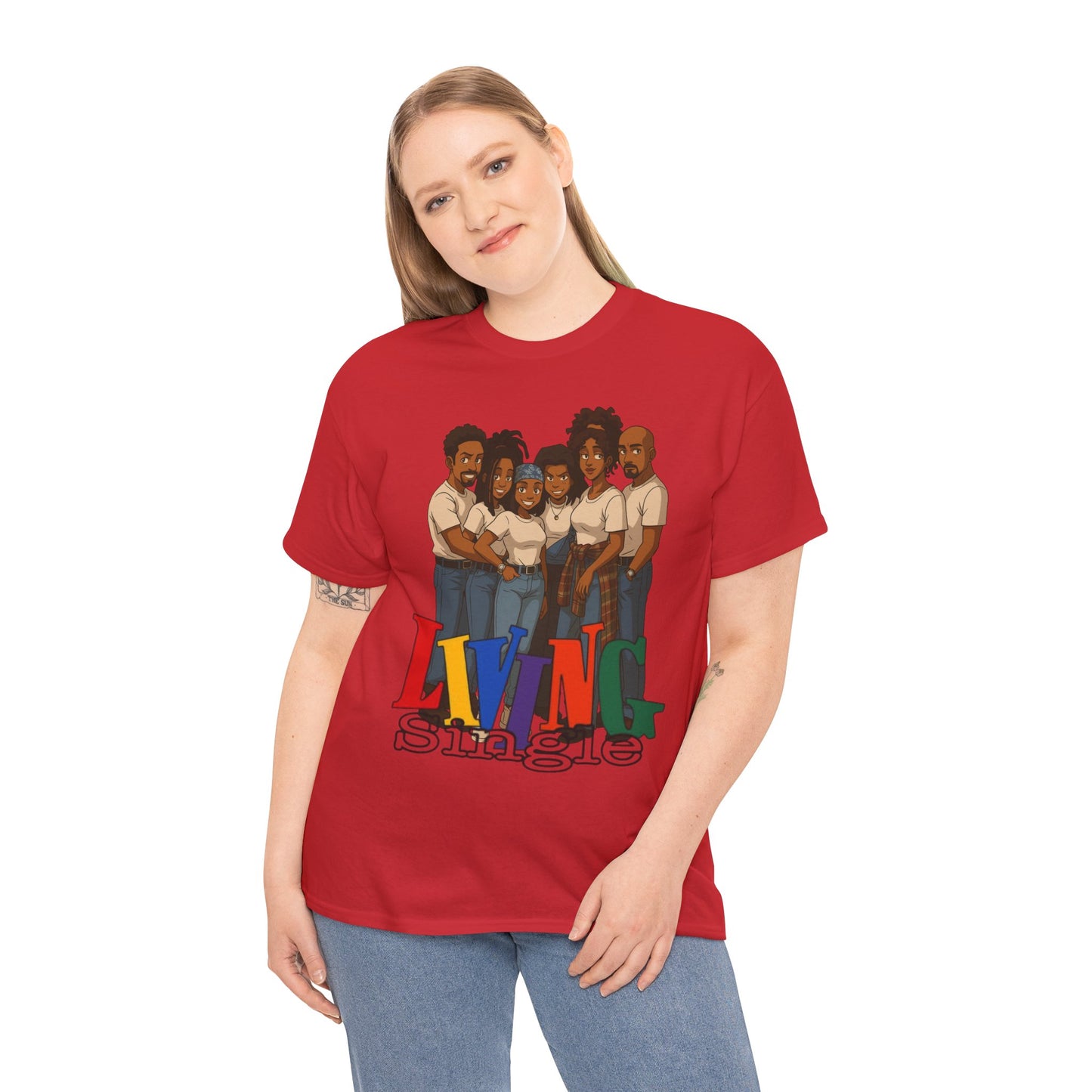 Living Single Unisex Heavy Cotton Tee - Nostalgic TV Show T-Shirt for Fans