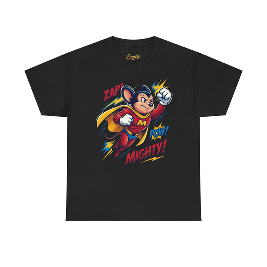 Mighty Mouse Comic Tee — Retro Superhero Kids Graphic T-Shirt