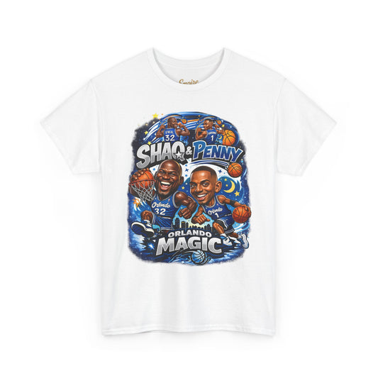 Orlando Magic Basketball Tee — Shaq & Penny Retro Cartoon Design