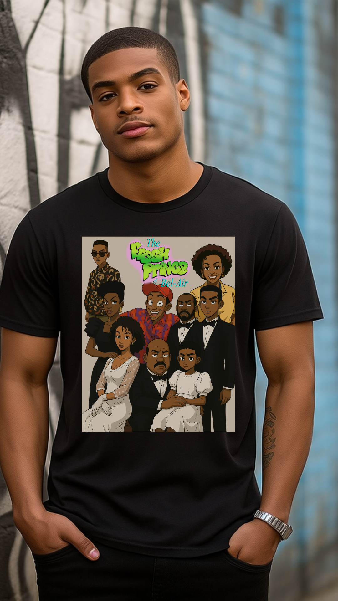 The Fresh Prince Unisex Heavy Cotton Tee - Nostalgic Cartoon Graphic Shirt