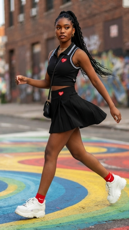 I Love Lucy Women's Pleated A-Line Tennis Skirt
