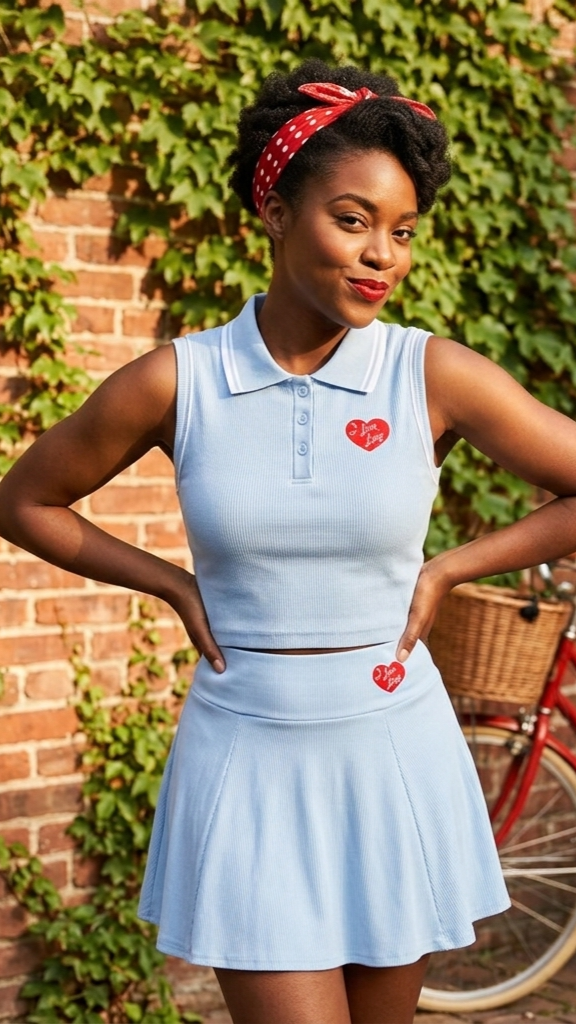 I Love Lucy Women's Pleated A-Line Tennis Skirt