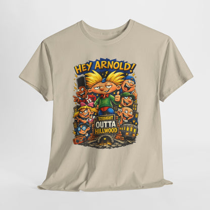 Hey Arnold! Cartoon Graphic Tee — "Straight Outta Hillwood" Nostalgia Shirt