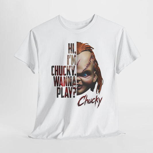 Chucky "Hi, I’m Chucky. Wanna Play?" Graphic Tee